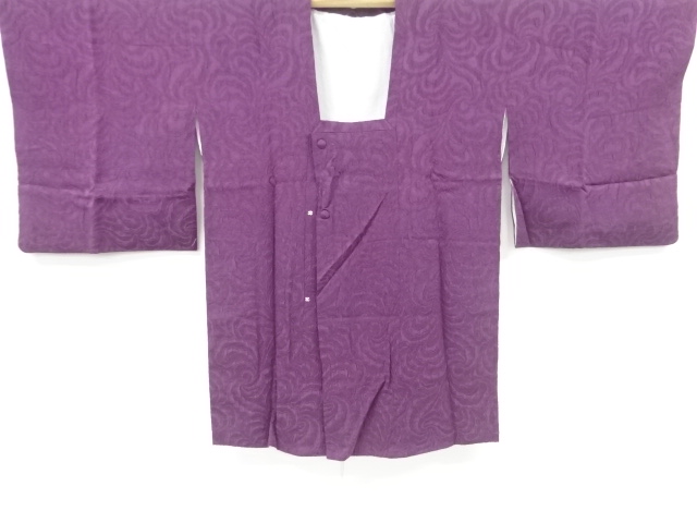 JAPANESE KIMONO / VINTAGE MICHIYUKI COAT / SILK / MATELASSE / WOVEN ABSTRACT